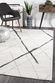 Gynama White Grey Contemporary Rug