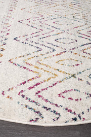 Gynama Multi Rustic Tribal Round Rug