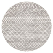 Gynama Silver Tribal Round Rug