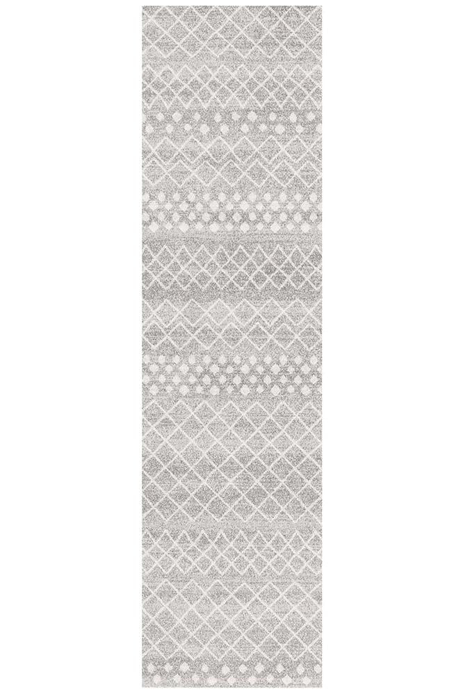 Gynama Silver Tribal Runner Rug