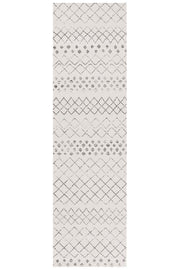 Gynama White Grey Tribal Runner Rug