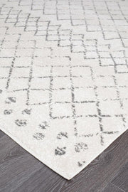 Gynama White Grey Tribal Runner Rug