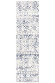 Gynama White Blue Rustic Rug