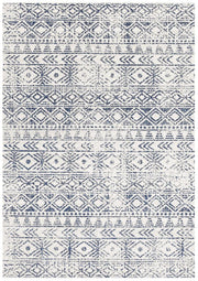 Gynama White Blue Rustic Rug