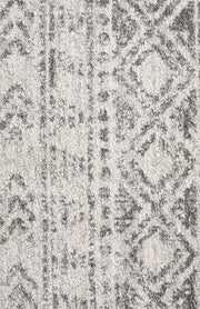 Gynama White Grey Rustic Round Rug