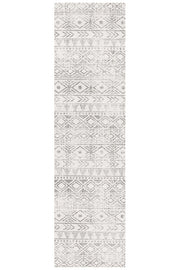 Gynama White Grey Rustic Runner Rug