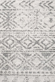 Gynama White Grey Rustic Runner Rug