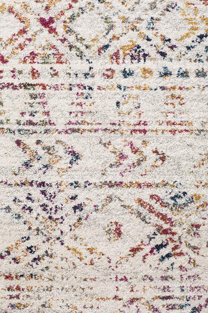 Gynama Multi Grey Rustic Round Rug