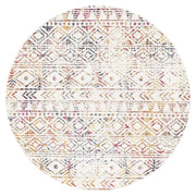 Gynama Multi Grey Rustic Round Rug