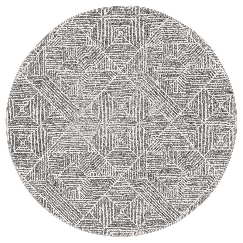 Gynama Contemporary Silver Round Rug