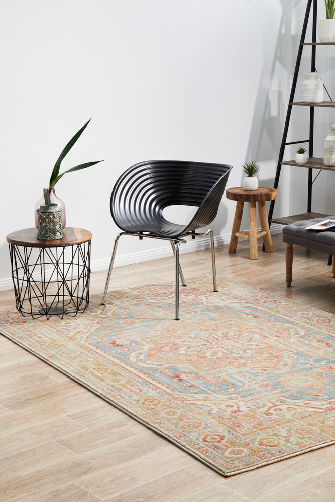 Handsel Feat Blue Rug