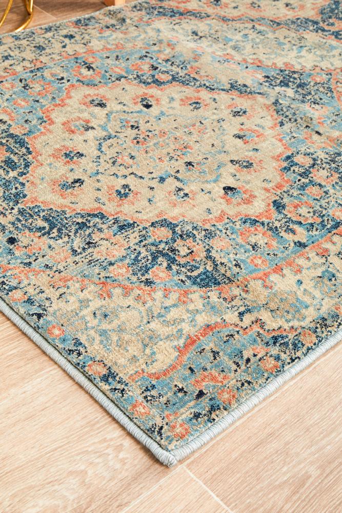 Handsel Fortune Navy Runner Rug