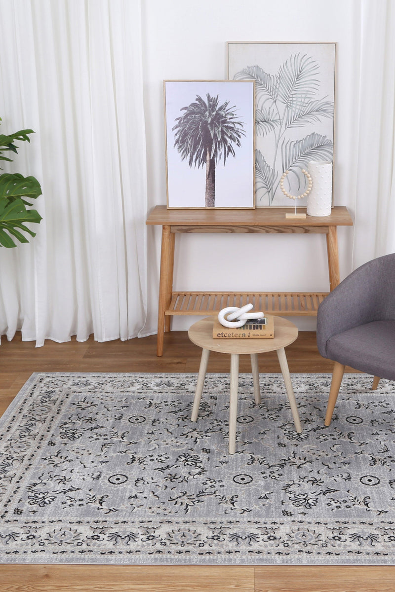 Highbrow Elbe Traditional Grey Rug