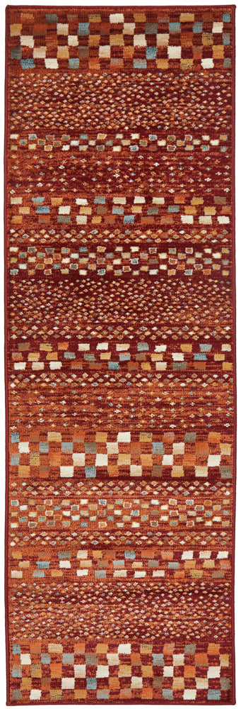 Mayfair Squares Rust Rug