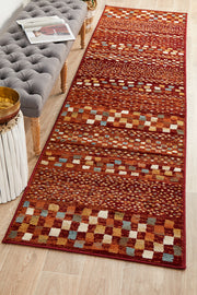 Mayfair Squares Rust Rug