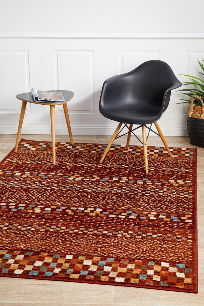 Mayfair Squares Rust Rug