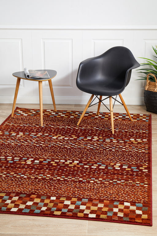Mayfair Squares Rust Rug