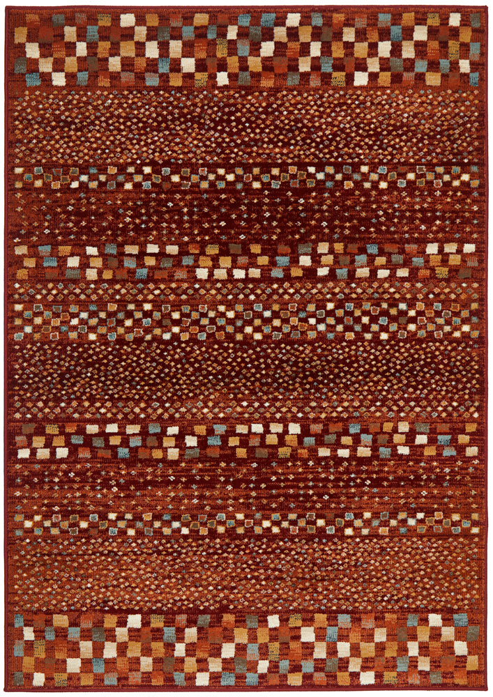 Mayfair Squares Rust Rug
