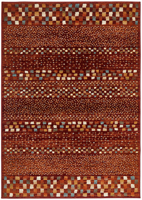 Mayfair Squares Rust Rug — SydneyRugsOnline