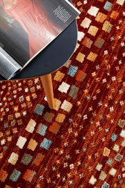 Mayfair Squares Rust Rug