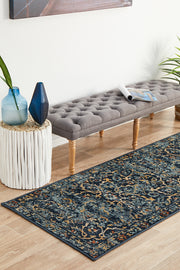Mayfair Stem Navy Runner Rug