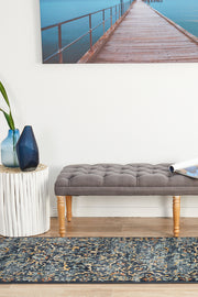 Mayfair Stem Navy Runner Rug