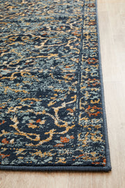 Mayfair Stem Navy Runner Rug