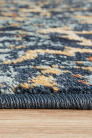 Mayfair Stem Navy Runner Rug
