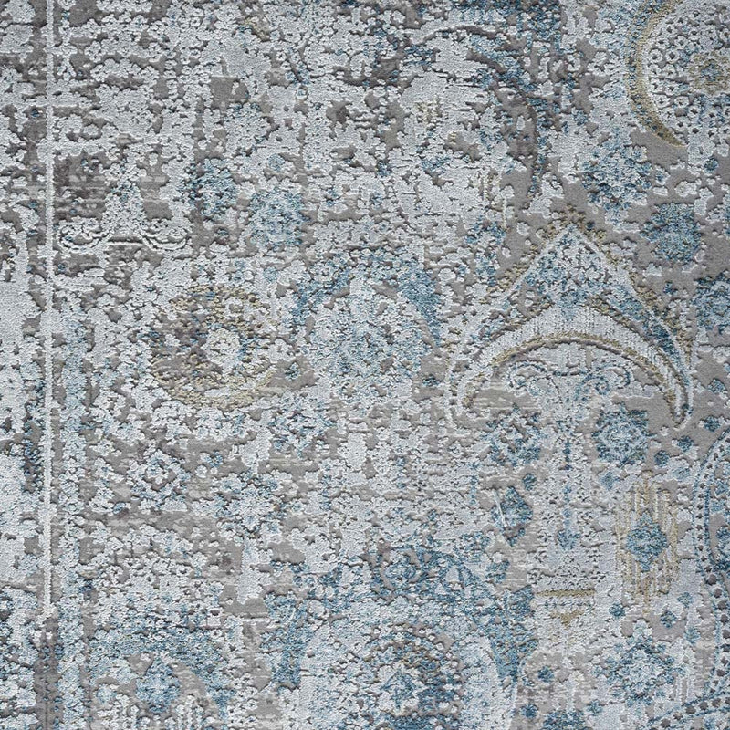 Wellington Bovver Grey Blue Runner Rug