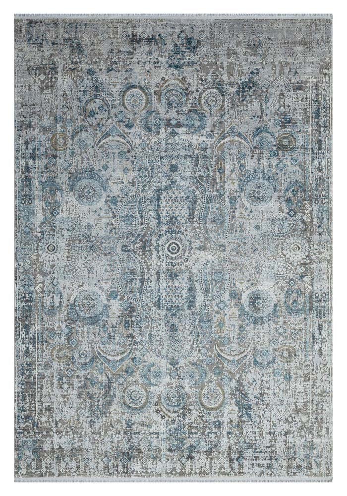 Wellington Bovver Grey Blue Runner Rug