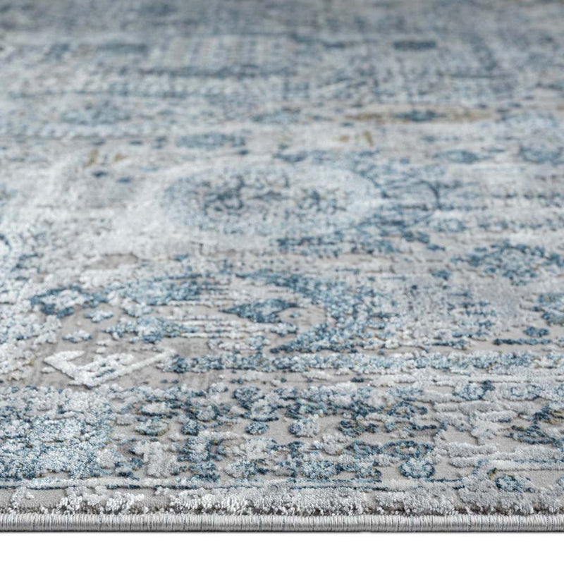 Wellington Bovver Grey Blue Runner Rug