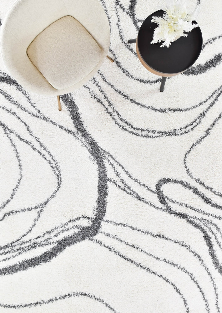 Palmyra Burden Shaggy Dark Grey Rug