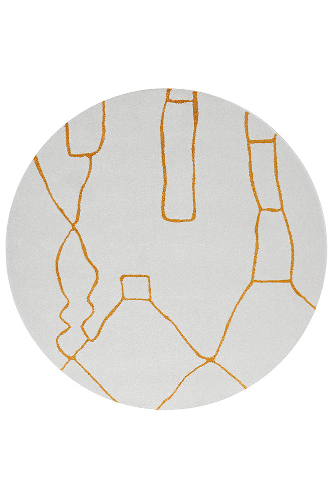 Elysium Beloved Gold Round Rug