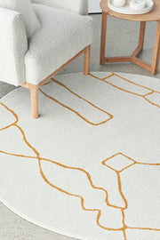 Elysium Beloved Gold Round Rug