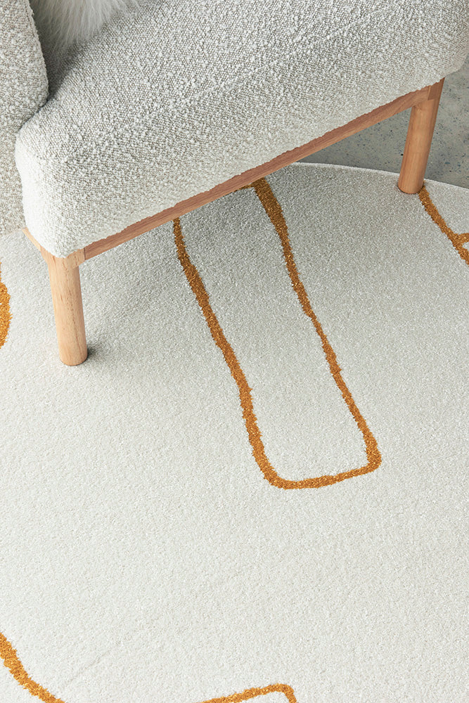 Elysium Beloved Gold Round Rug