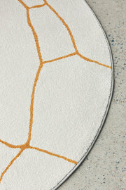 Elysium Beloved Gold Round Rug
