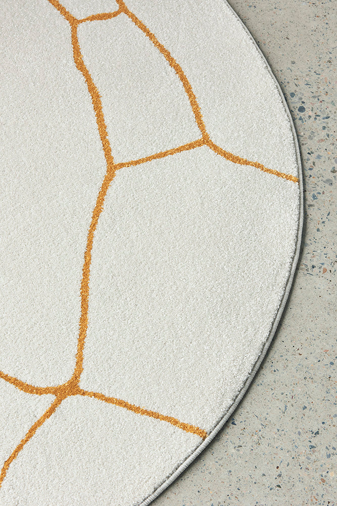 Elysium Beloved Gold Round Rug