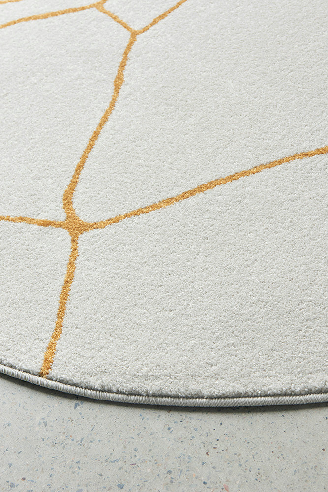 Elysium Beloved Gold Round Rug