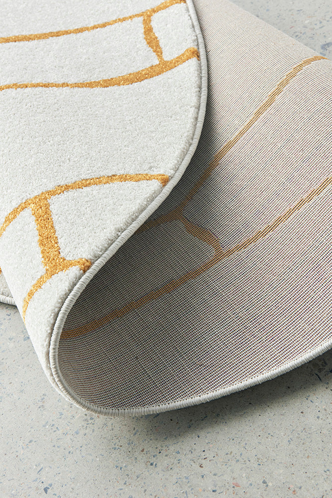 Elysium Beloved Gold Round Rug