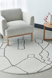 Elysium Beloved Grey Round Rug
