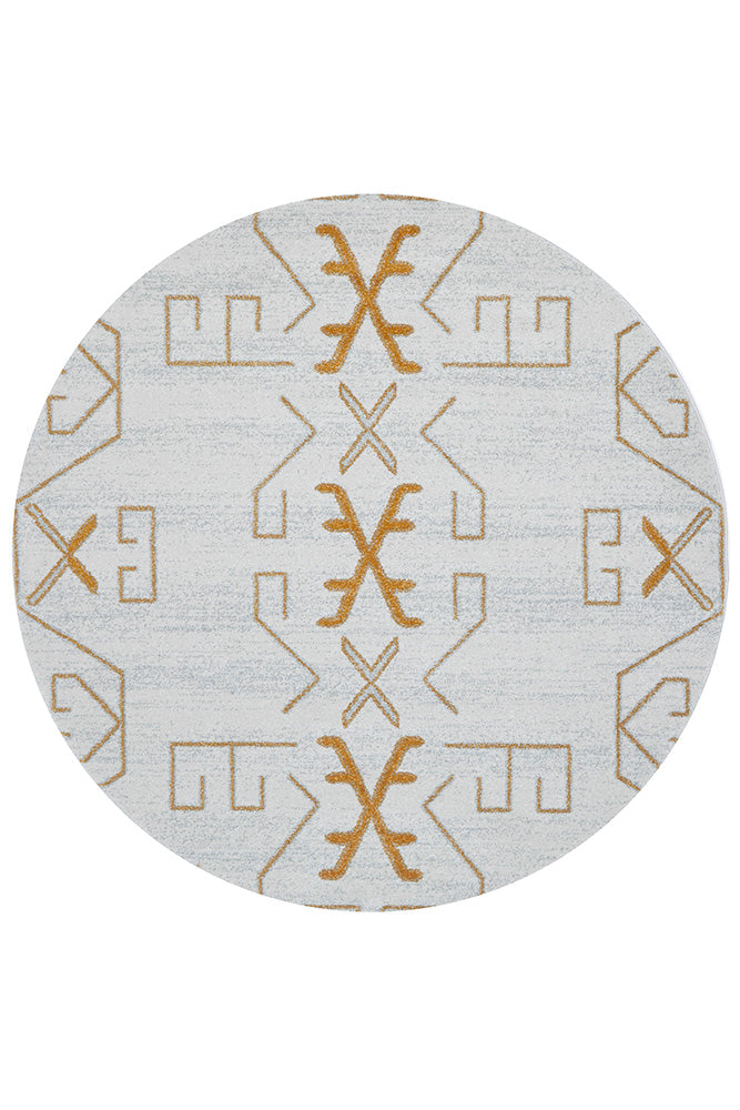 Elysium Scalar Gold Round Rug