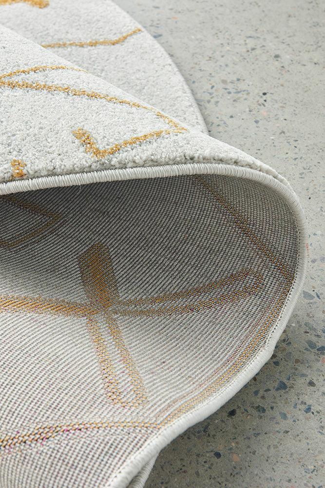 Elysium Scalar Gold Round Rug