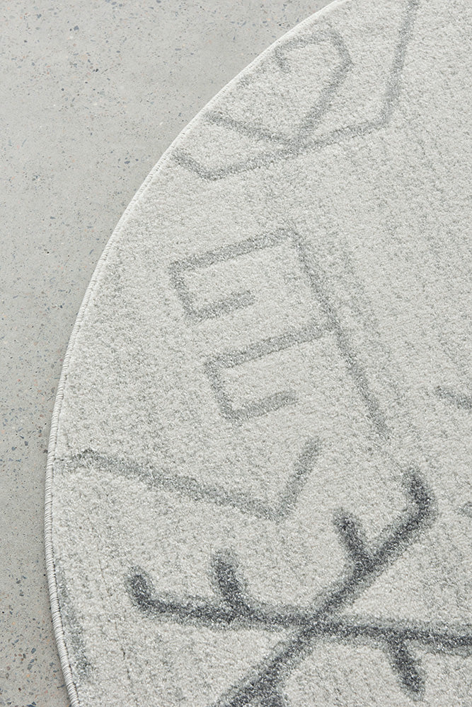 Elysium Scalar Grey Round Rug