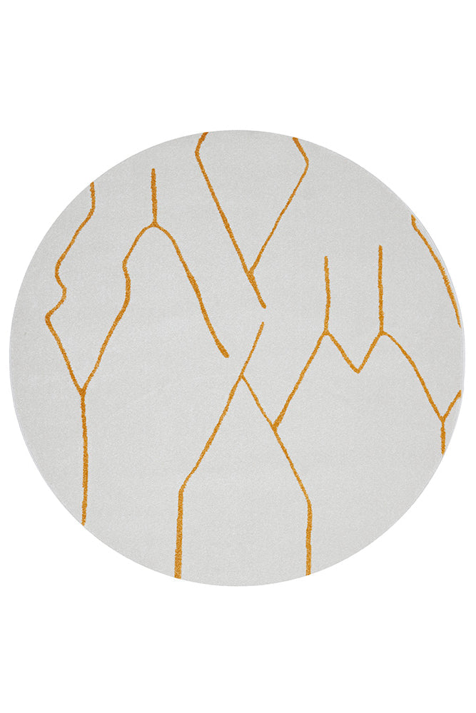 Elysium Ivy Gold Round Rug