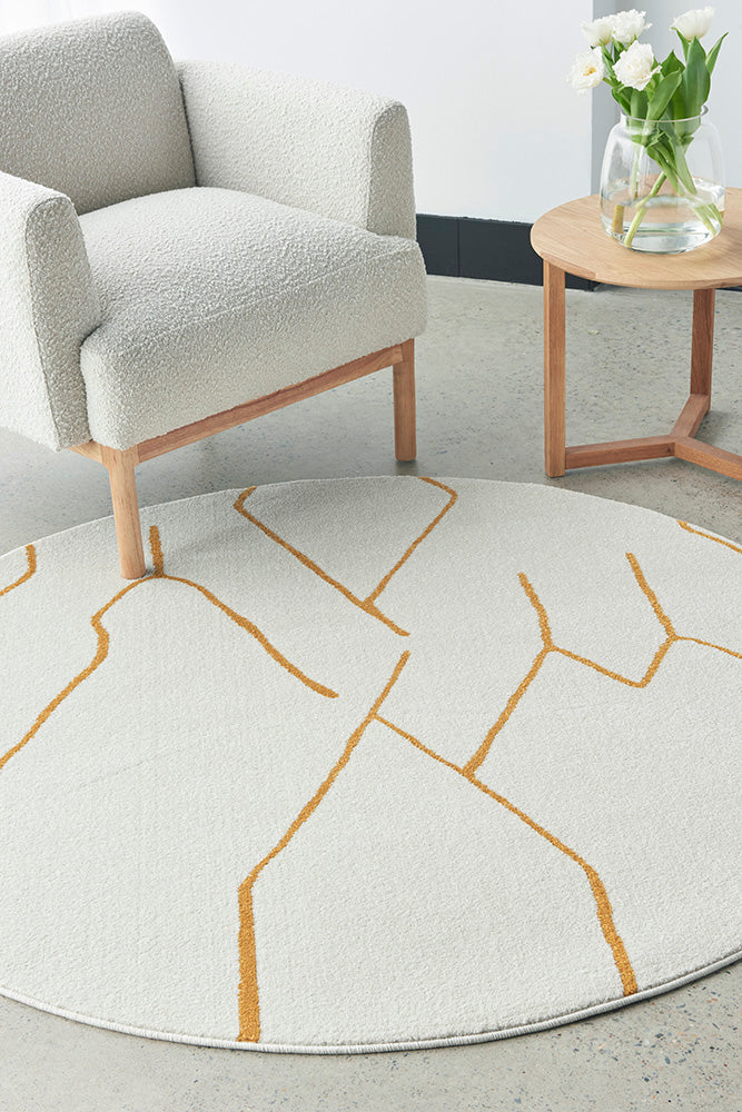 Elysium Ivy Gold Round Rug