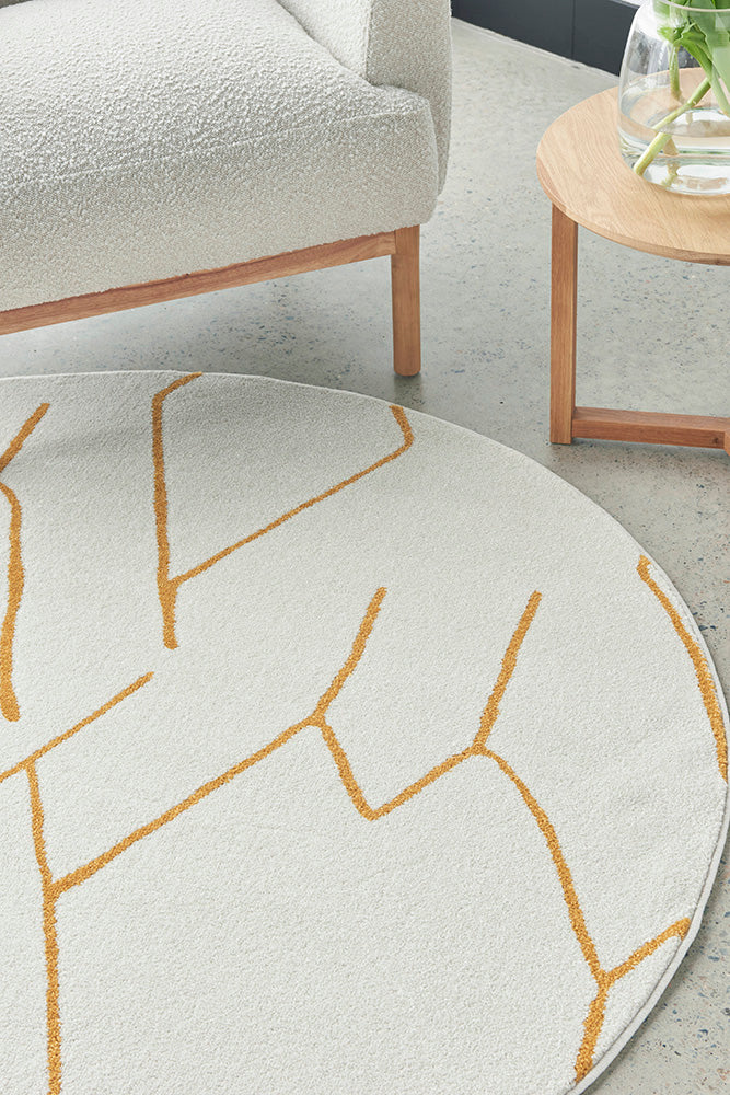 Elysium Ivy Gold Round Rug