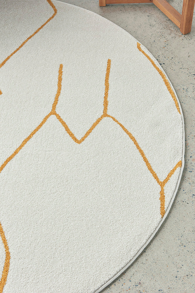 Elysium Ivy Gold Round Rug