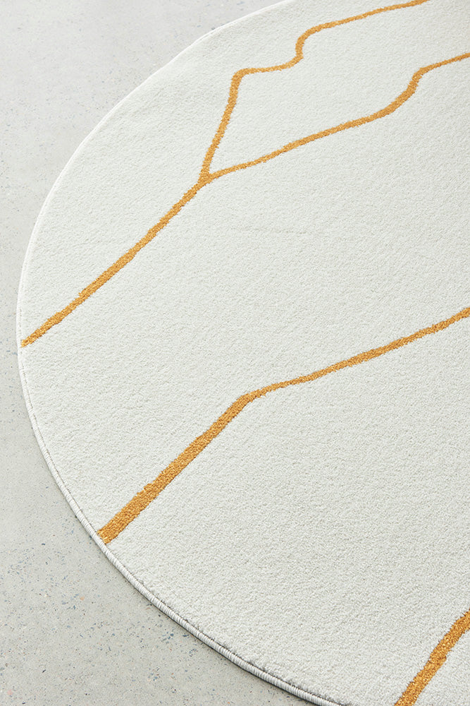 Elysium Ivy Gold Round Rug