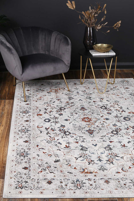 Isaiah Multi Grey Floral Traditional Rug