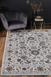 Isaiah Dark Grey Floral Rug